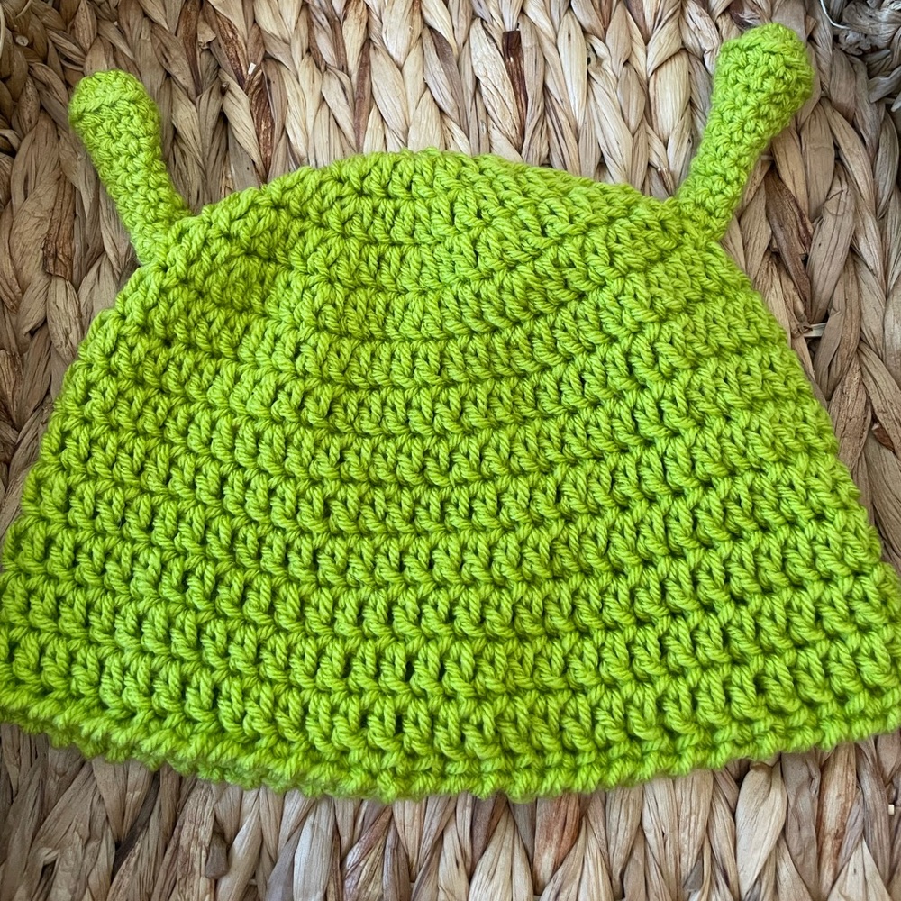 CROCHET HANDMADE SHREK Beanie with Ear Details, Costume, hat, Ogre